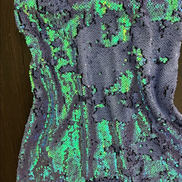 Sequin Purple Green Blue Dress - Picture 2 of 4